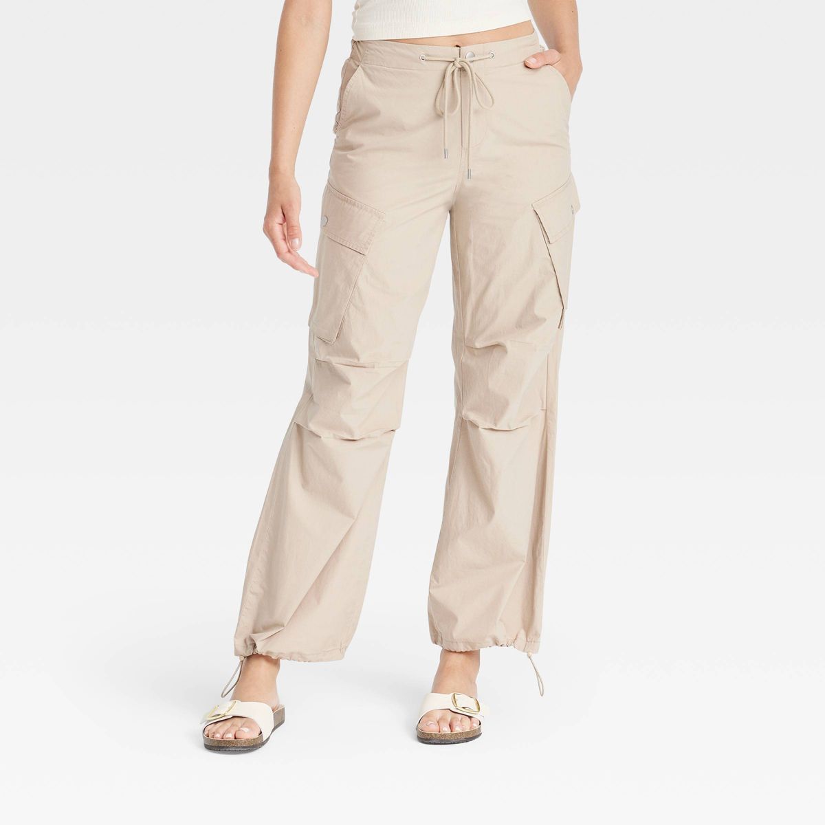 Women's Mid-Rise Straight Leg Cargo Pants - Universal Thread™ Tan | Target