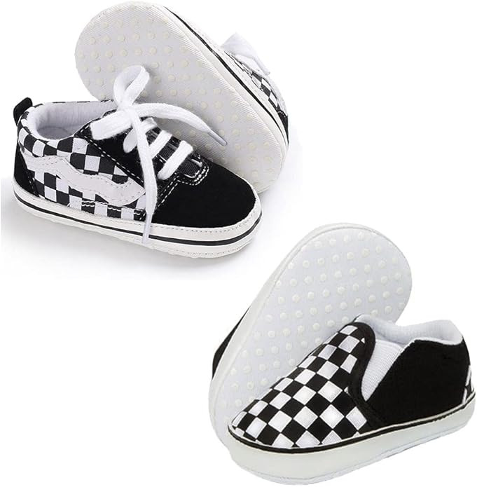 Clowora Unsex Baby Boys Girls Canvas First Walkers Shoes,Newborn Infant Non Slip Soft Sole Crib C... | Amazon (US)