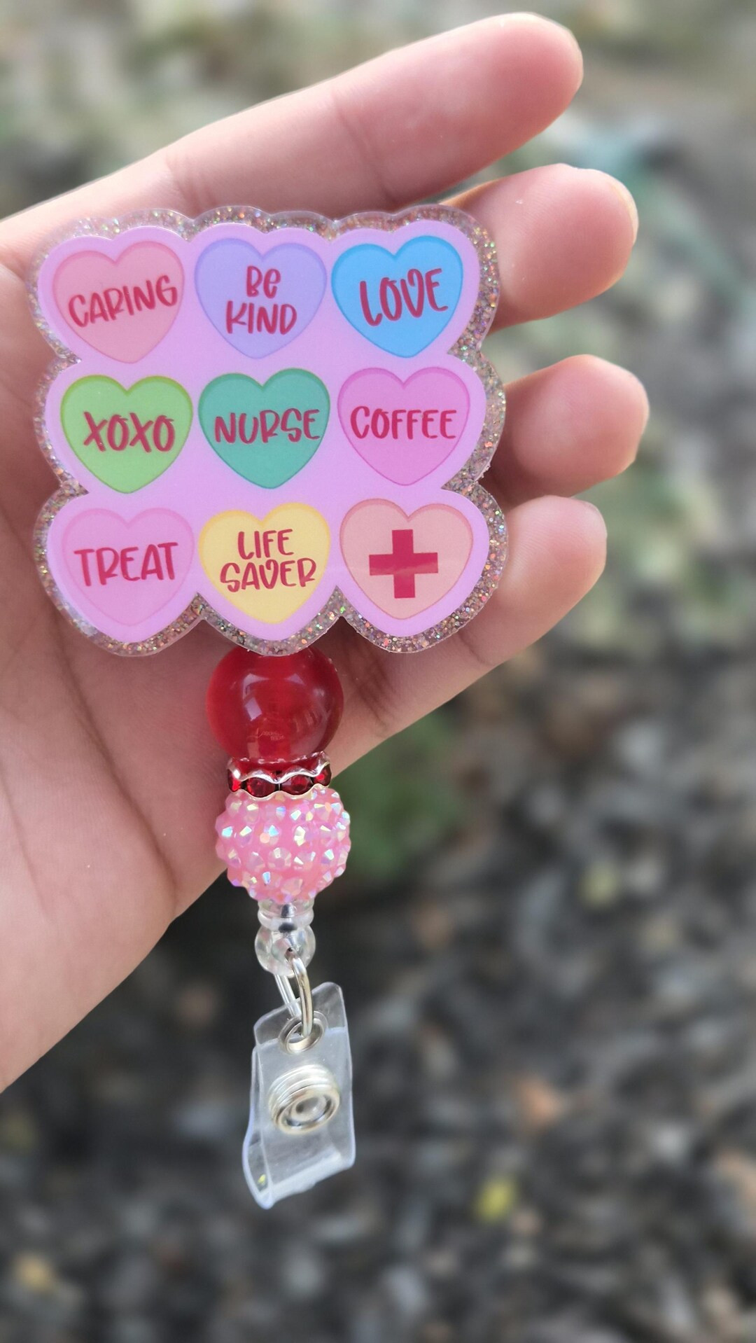 Candy Heart Nurse Badge Reel/valentines Nurse Badge Reel - Etsy | Etsy (US)