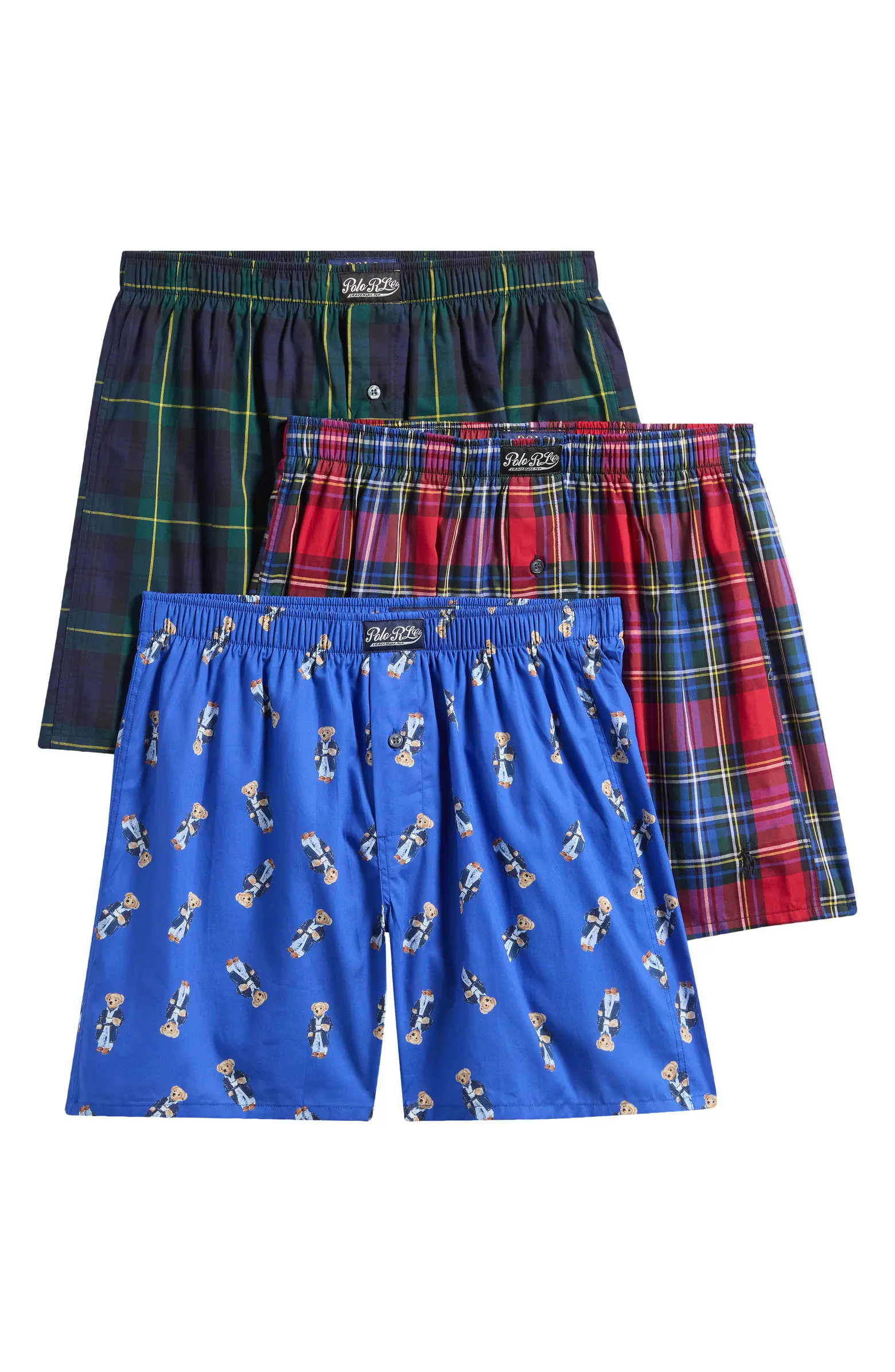 Assorted 3-Pack Holiday Woven Cotton Boxers | Nordstrom