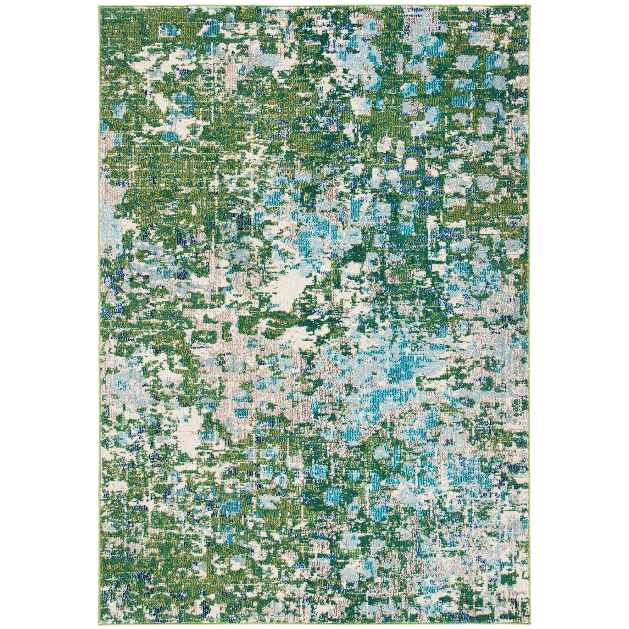 SAFAVIEH Madison Candelario Abstract Polka Dots Area Rug, Green/Turquoise, 5'3" x 7'6" | Walmart (US)