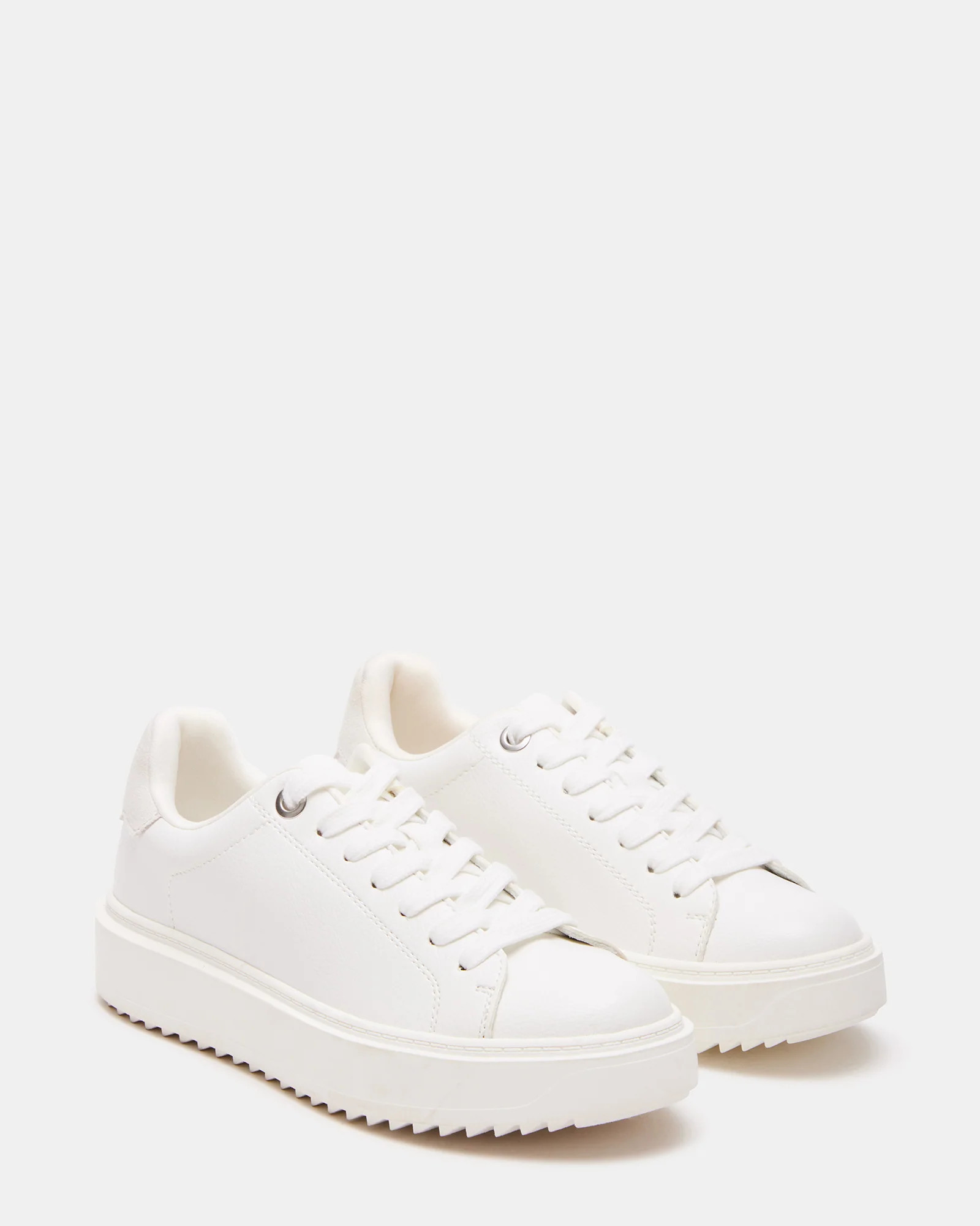 CATCHER White Suede Low-Top Lace-Up Sneaker | Women's Sneakers | Steve Madden (US)