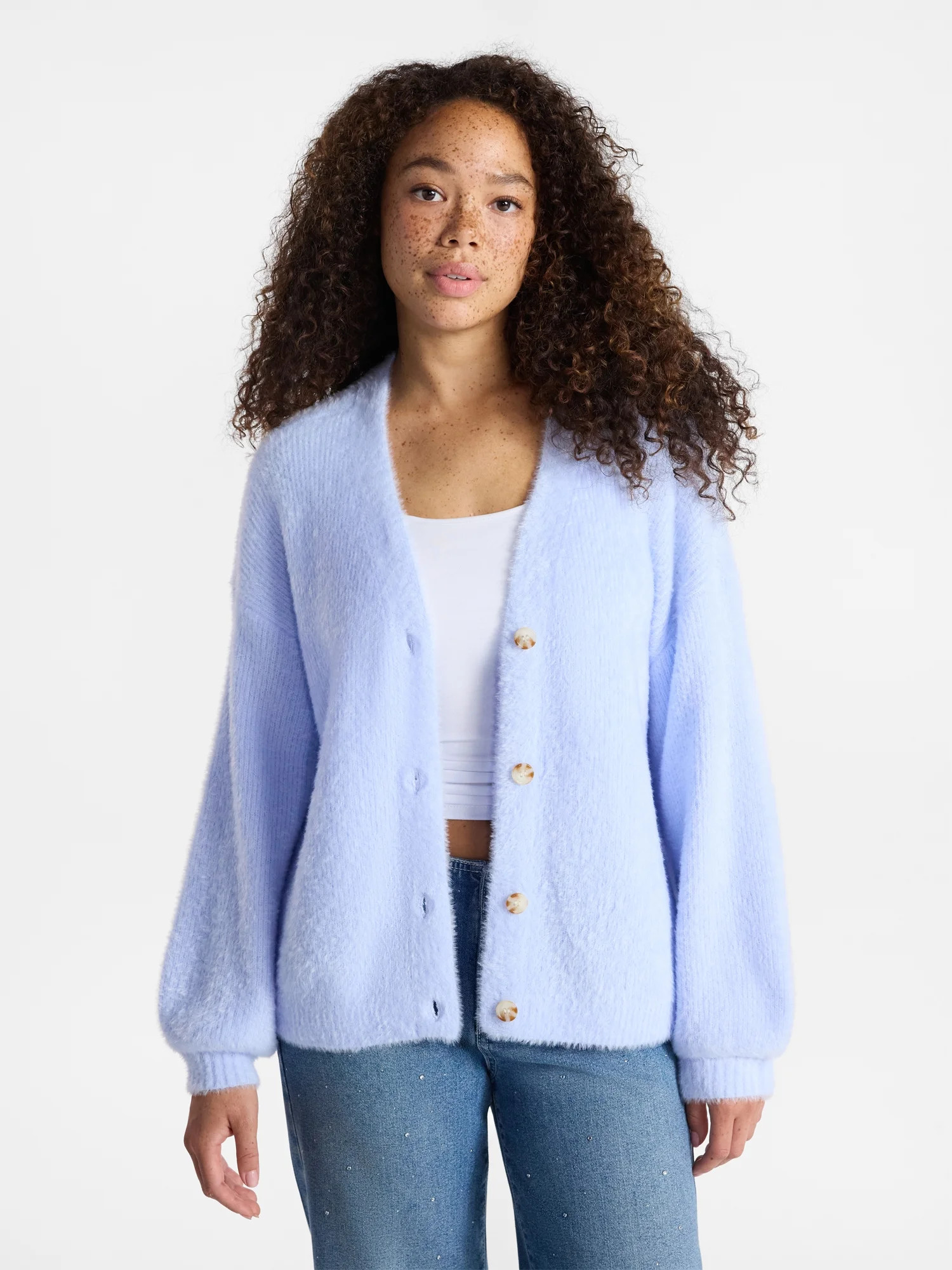 No Boundaries Fashion Button Front Cardigan, Women's | Walmart (US)