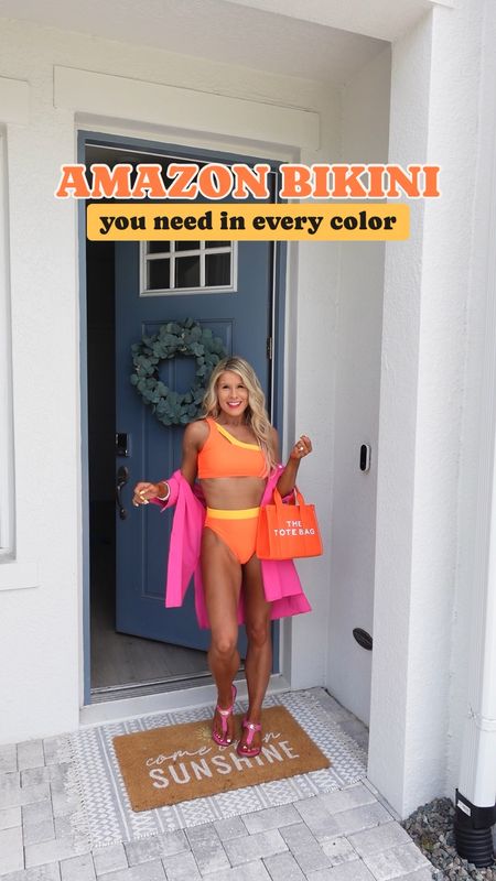 When you find the perfect BIKINI, you buy it in every color👙 This one-shoulder bikini set with color blocking is from Amazon! It comes in a variety of fun summer colors! 

I’m wearing a size small. The bikini top comes with removeable padding. The matching high-waisted bikini bottoms provide good coverage. 

Bikinis, Bathing Suits, Swimsuits, Vacation Outfits, Resort wear, Beach Coverup, Beach Outfits, Pool Party, Summer Outfits, Beach Bag, Amazon Haul, Petite Fashion, Travel Outfit, Resort Style, Amazon Finds, Summer Fashion, Swimwear, swim haul, one shoulder bikini, high waisted bikini, high rise bikini, colorblock bikini, Amazon bikini, Amazon bathing suit, Amazon swimsuit, black bikini, orange bikini, pink bikini, purple bikini, green bikini, blue bikini, purple bikini, navy bikini, periwinkle bikini, navy bikini, royal blue bikini, bright blue bikini, hot pink bikini, yellow bikini, brown bikini, light pink bikini, affordable fashion, beach bag, tote bag, sandals, orange sandals, Michael kors, black beach bag, sunglasses, designer inspired sunglasses, black sunglasses, orange tote bag, Marc Jacobs, look for less, pink sandals, jute beach bag, pink matching set, beach coverup, bathing suit coverup, swimsuit coverup, white crochet skirt, sarong, beach outfit, crochet skirt, pink beach bag, pink tote bag, pink sandal heels, beach Barbie, Meredith Blake aesthetic, chic beach look, Le beach bag, beach bunny, beach cardigan, mesh coverup, black sandals, Tory Burch, resort outfit, Mexico, Florida fashion, Jamaica, Cabo, Cancun, all inclusive trip 

#LTKFindsUnder50 #LTKTravel #LTKSwim