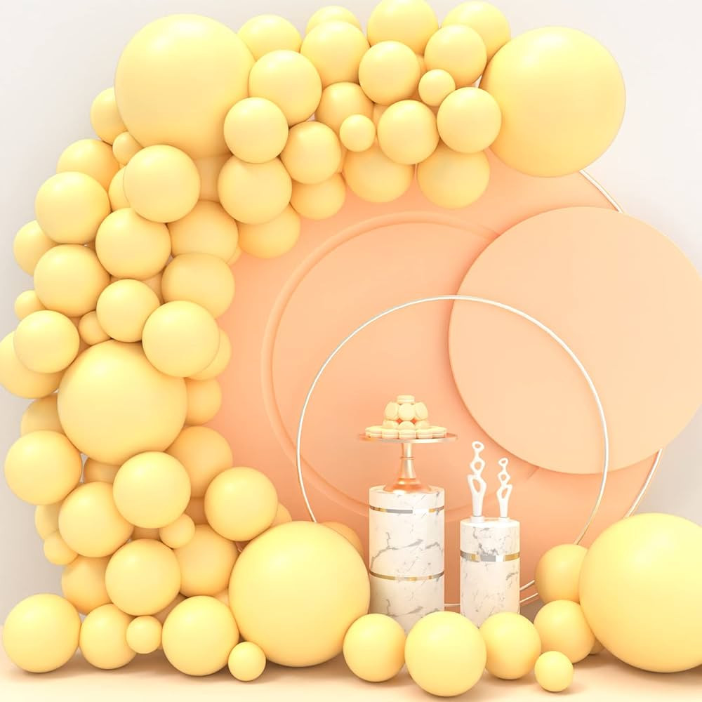 Yellow Balloons 110 Pcs Pastel Yellow Balloon Garland Kit Different Sizes 5 10 12 18 Inch Light Y... | Amazon (US)