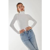 Womens Roll Neck Knit Top - White - S/M | NastyGal UK