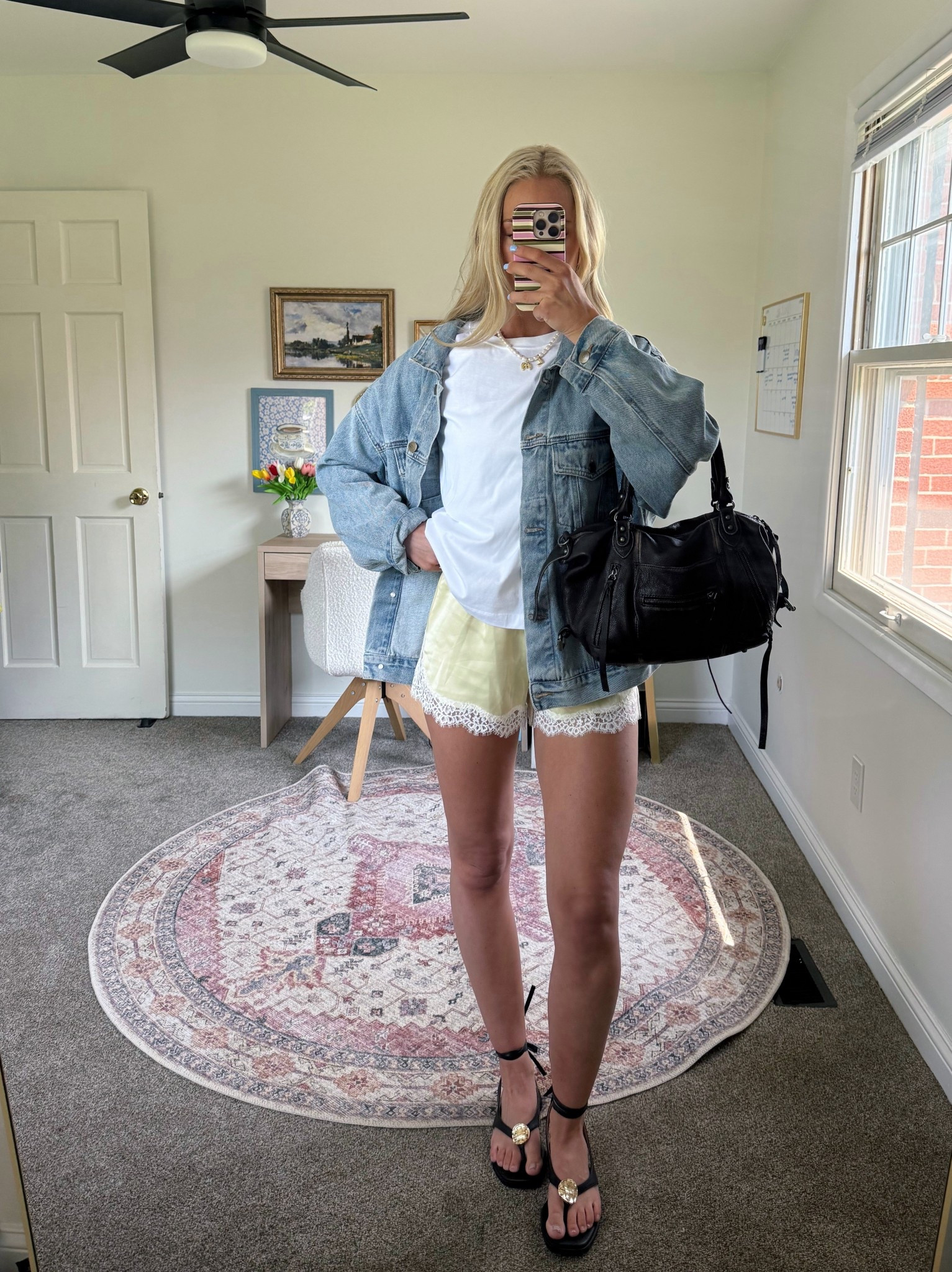 Smalls in all! Denim jacket outfit idea 🌼