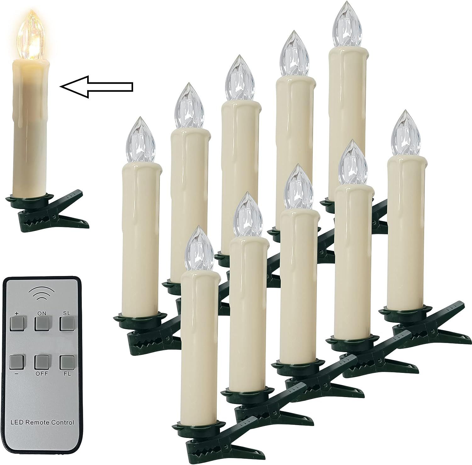 Gedengni Battery Powered Remote Control LED Christmas Tree Taper Candles with Remote and Removabl... | Amazon (US)