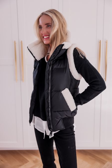 This gorgeous and ultra cozy Sherpa-lined puffer vest so chic and warm! Fit is true to size. 

~Erin xo 

#LTKSeasonal