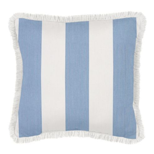 Canopy Stripe Sunbrella Fringed Outdoor Pillow | Ballard Designs | Ballard Designs, Inc.