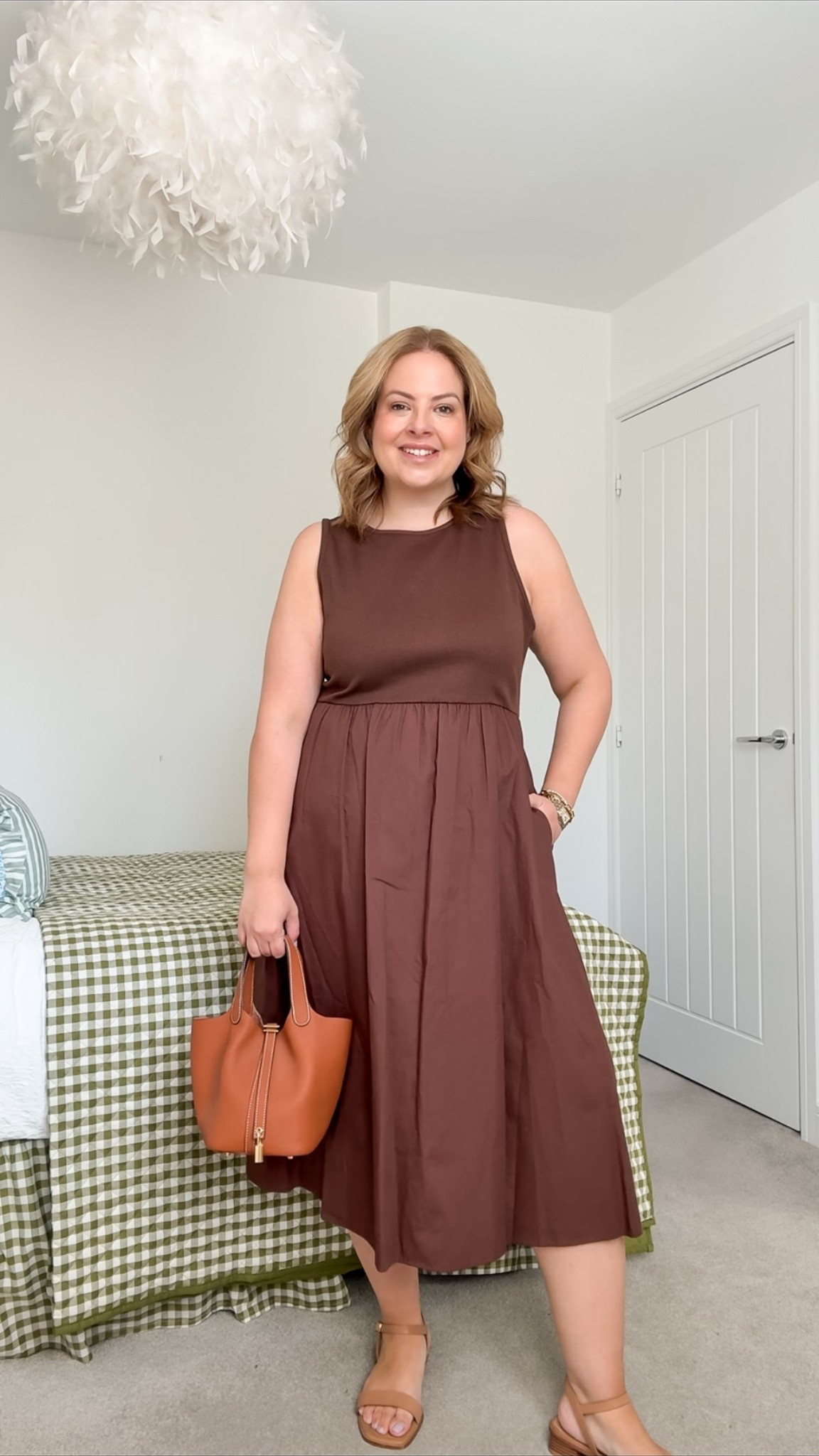 Chocolate brown midi dress, midsize summer dress, summer dress outfit

#LTKdresses #LTKsummer #LTKmidsize