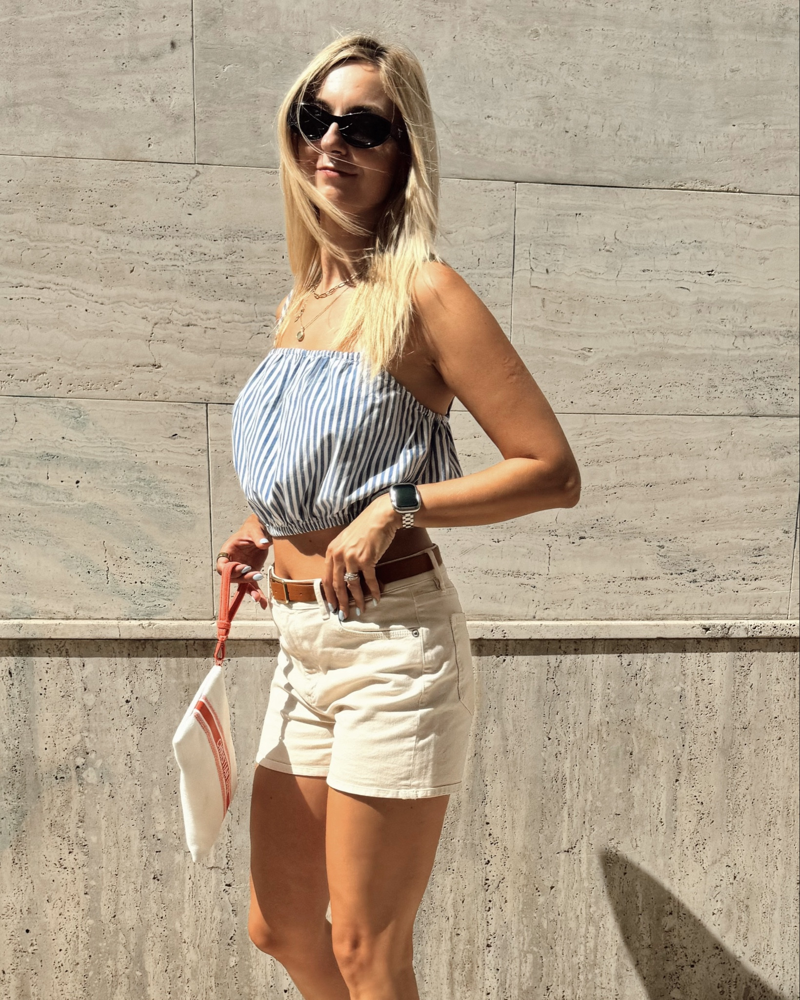 Euro summer outfit 

Beige shorts, summer shorts, striped top, summer top, brown slides, summer slides, Dior bag, Prada sunglasses, European summer, vacation outfit, Italy, coastal outfit 

#LTKTravel #LTKFindsUnder50 #LTKStyleTip