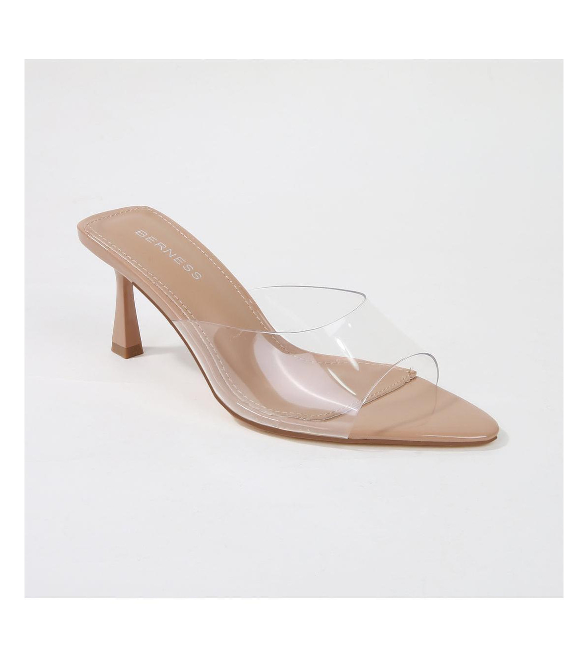 Berness Cana Clear Vinyl Slide Heels - Beige | Macy's