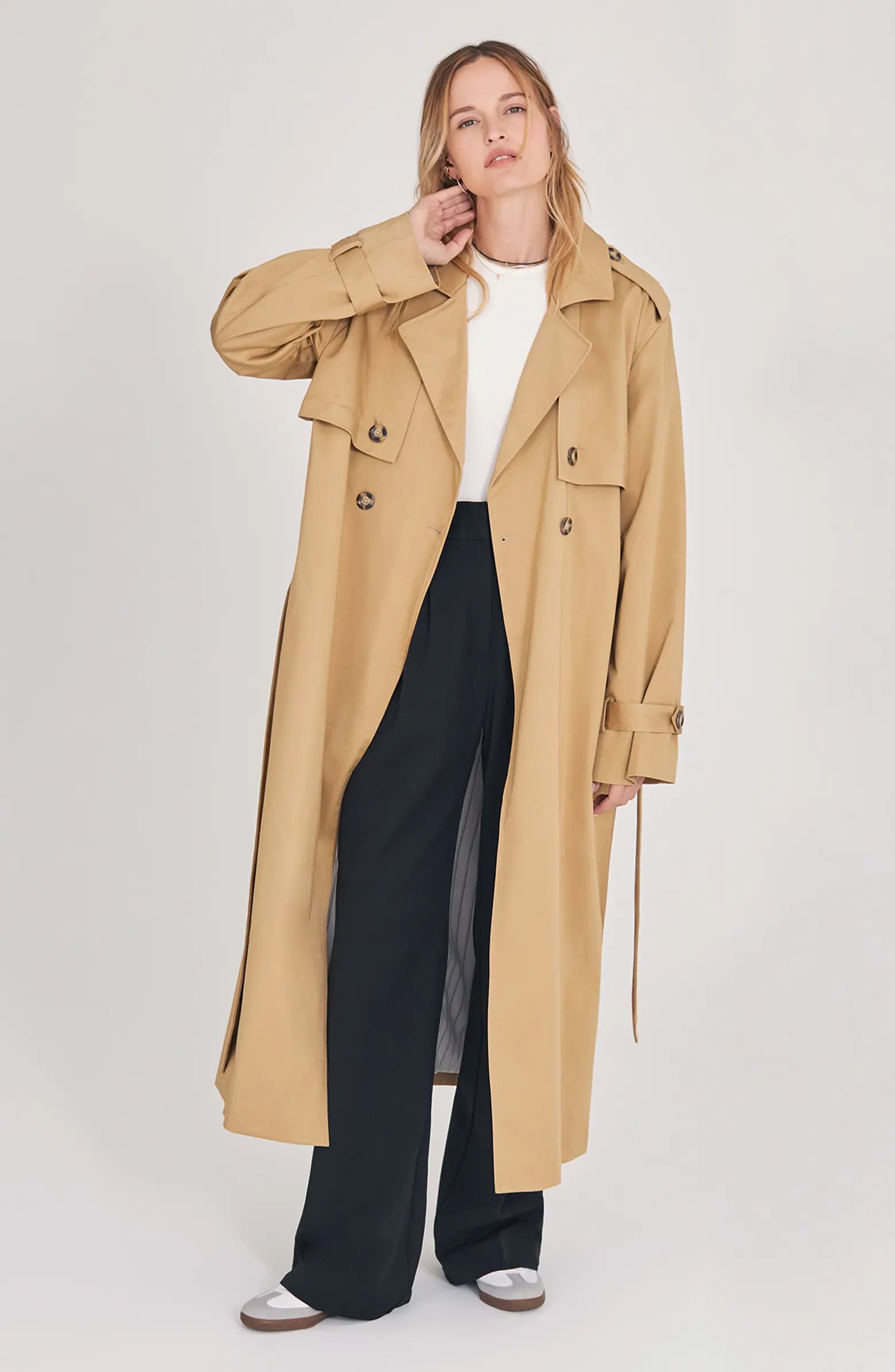 The Charles Tie Waist Double Breasted Trench Coat | Nordstrom