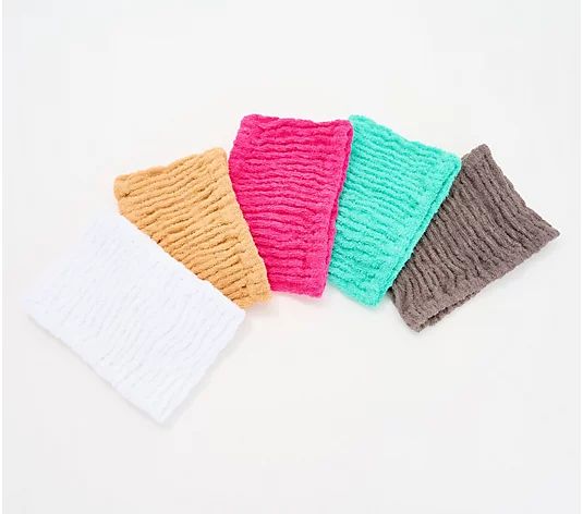 Set of 5 Solid Color 100% Cotton Turbie Hair Bands - QVC.com | QVC