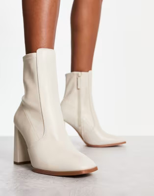 ALDO Audrella heeled ankle boots in ecru | ASOS (Global)