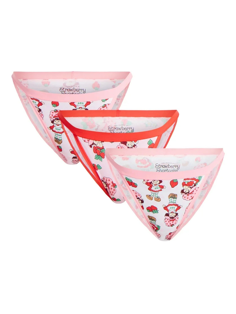 Strawberry Shortcake Women's Bikini Panties, 3-Pack, Sizes S-XXL | Walmart (US)