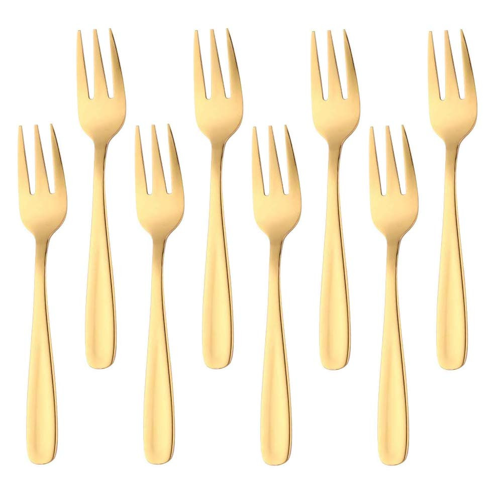 Buyer Star Cocktail Forks, 18/10 Stainless Steel 3-tine Appetizers Desert Mini Salad Fruit Fork S... | Amazon (US)