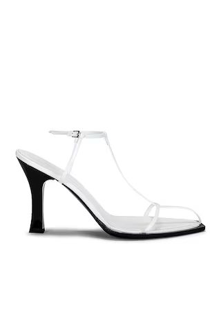 The Row T Bar Heel Sandals in Optic White | FWRD | FWRD 