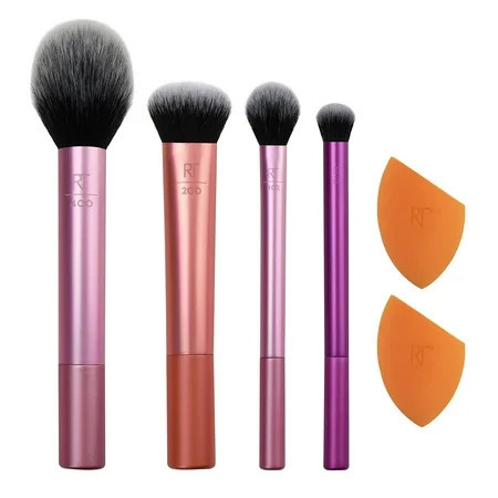 Real Techniques Makeup Brush YPF5 Set with 2 Makeup Sponge Blenders For Eyeshadow Foundation Blush and Concealer UltraPlush Synthetic Bristles 6 Piece Makeup Brush Set (Pack of 2) | Walmart (US)