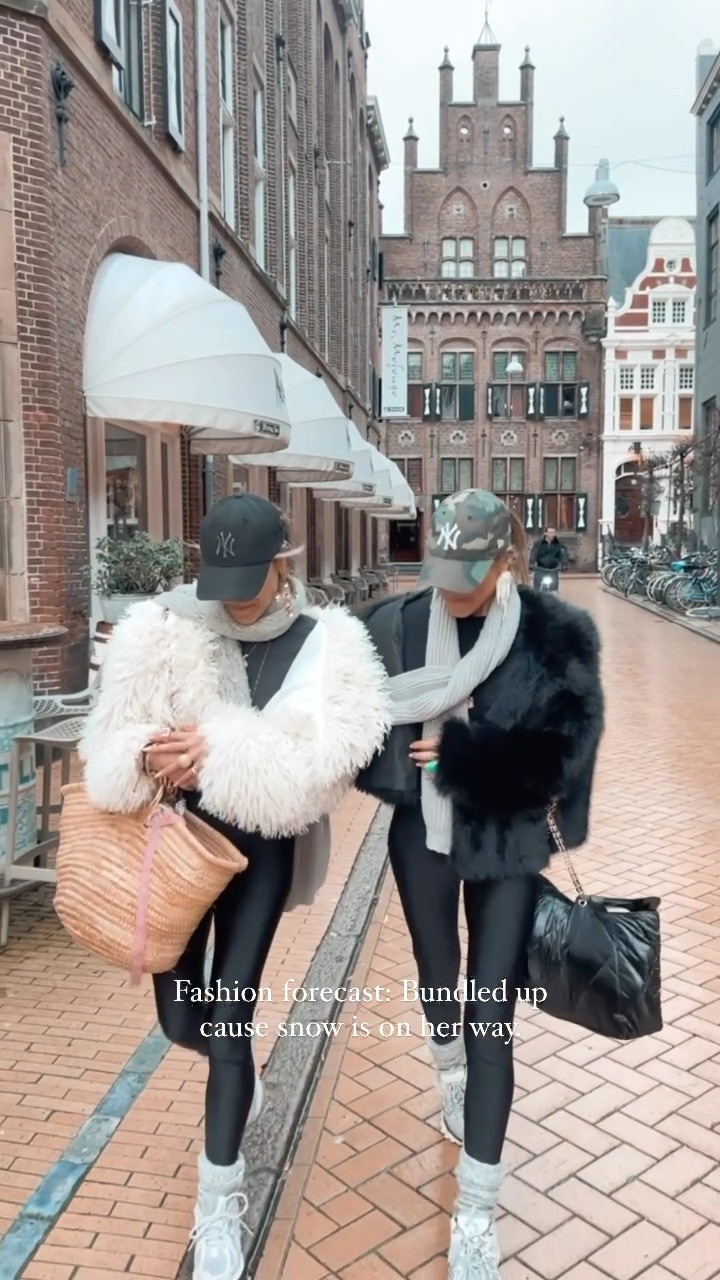 STYLE 16// Fashion Forecast: Fleece leggings, scarves and faux fur jackets. And don't forget THE oversized ballerina socks. ⛄️⛄️⛸️⛸️ snowy weather is on her way. 💕💕🎀🎀 #LTKGift #grwu #twinning 
.
all fashion deats below. 💕💕🫶🏼🫶🏼🎀🎀🎀🎀
.
#streetwear #grwus #leggings #fauxfur #coats #winterstyle #oversizedbag #outfits #neweracap