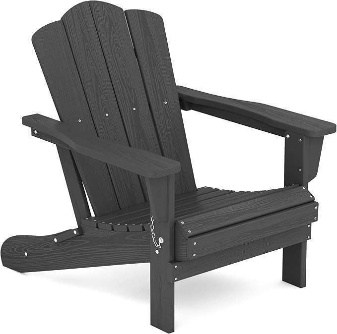 KINGYES Folding Adirondack Chair For Relaxing, HDPE All-Weather Folding Adirondack Chair, Stackab... | Amazon (US)