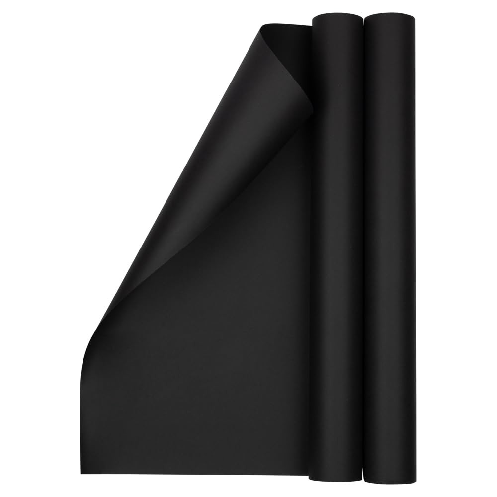 JAM Paper Gift Wrap - Matte Wrapping Paper - 52.6 Sq Ft Total (17 in x 18 Ft Each) - Matte Black ... | Amazon (US)