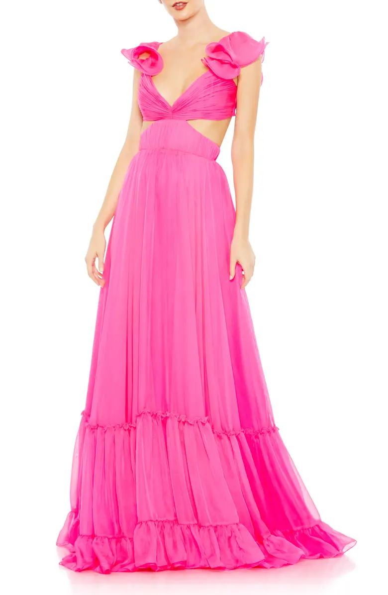 Mac Duggal Side Cutout Empire Waist Chiffon Gown | Nordstrom | Nordstrom