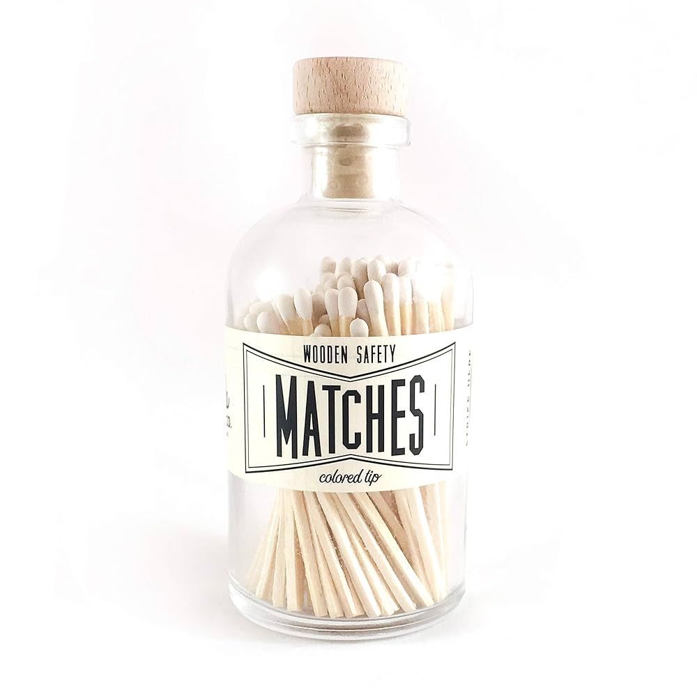 Made Market Co. Matches in Apothecary Bottle | Approx. 100 Wood White Tip Safety Matchsticks for ... | Amazon (US)