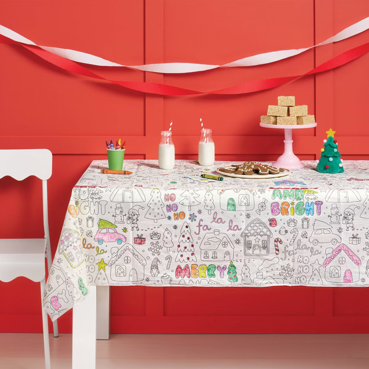 Christmas Color Your Own Winter Village Table Cover - Spritz™ | Target