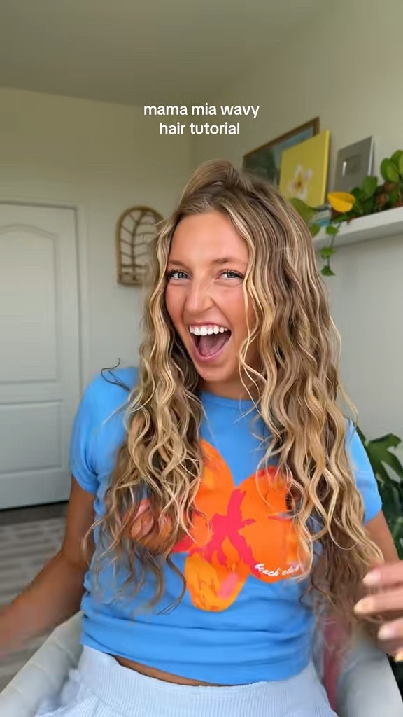 Mama Mia wavy hair tutorial 🌞 linking everything I used!!