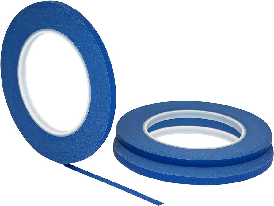 3 Pack 1/4" inch x 60yd STIKK Blue Painters Tape 14 Day Easy Removal Trim Edge Thin Narrow Finish... | Amazon (US)