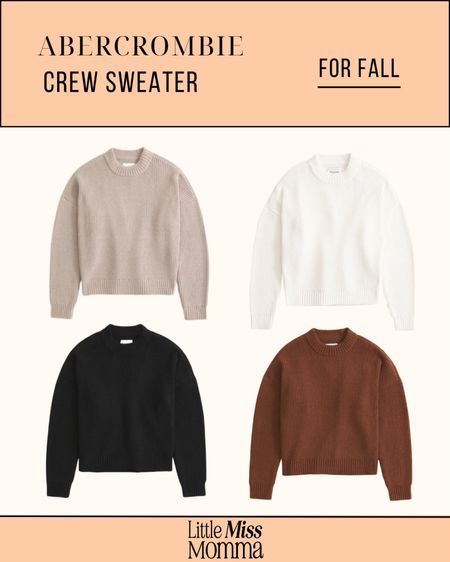 I love this cozy crew sweater from Abercrombie for fall! Just $60 with 4 color options available! Perfect for a casual fall day or night time look. 

#LTKfindsunder100 #LTKSeasonal #LTKstyletip