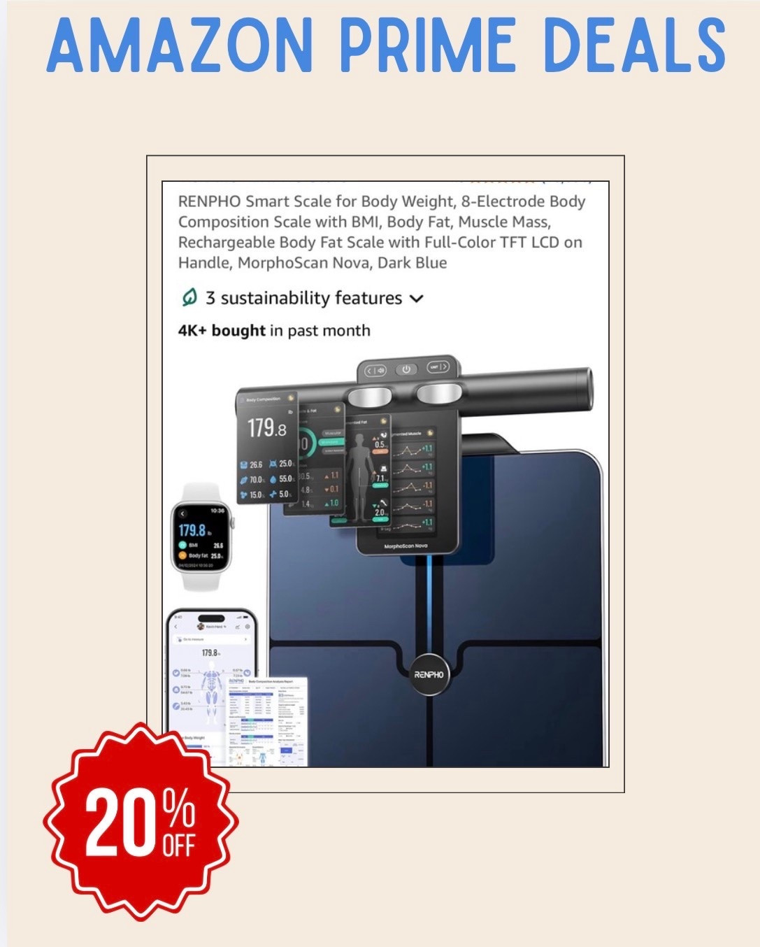 AMAZON PRIME DEALS!

RENPHO SCALE!
Deals
Amazon deals
Prime deals

#LTKActive #LTKselfcare #LTKfitnessgoals