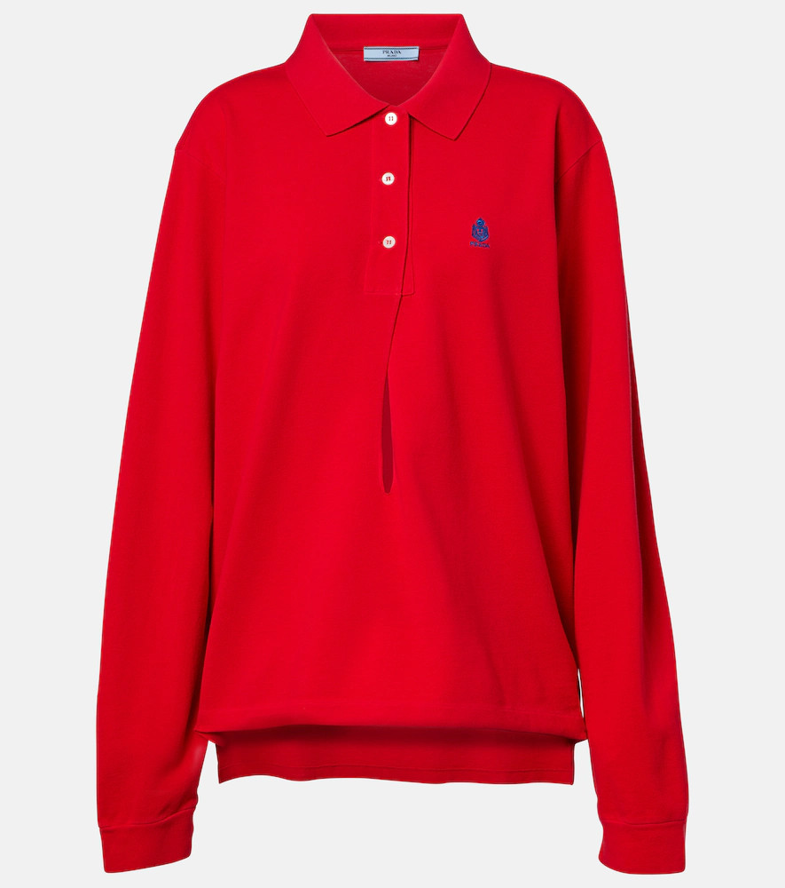 Prada Logo cotton pique polo shirt | Mytheresa (UK)