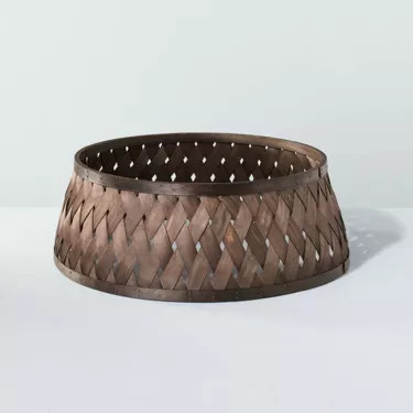 26" Natural Woven Poplar Wood Christmas Tree Collar - Hearth & Hand™ with Magnolia | Target