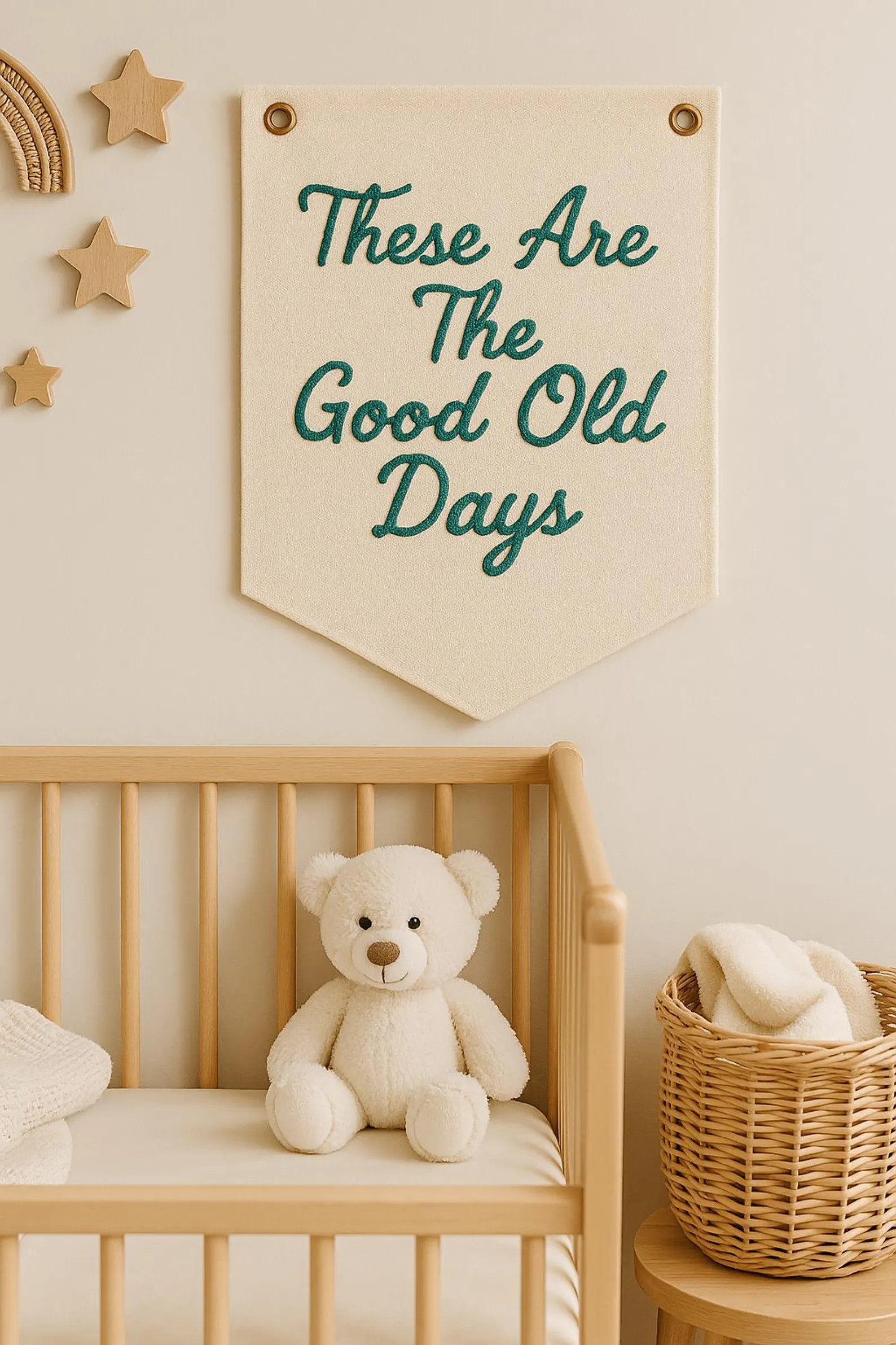 These Are the Good Old Days Felt Banner, Embroidered Wall Hanging Quote Sign, Neutral Home Decor,... | Etsy (Global)
