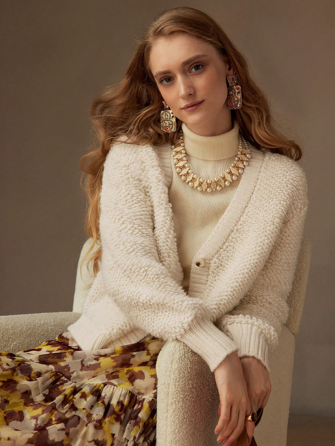 MOTF PREMIUM EINFACHER OVERSIZE-CARDIGAN AUS LOOP-STRICK, Drop-Shoulder | SHEIN Schweiz | SHEIN