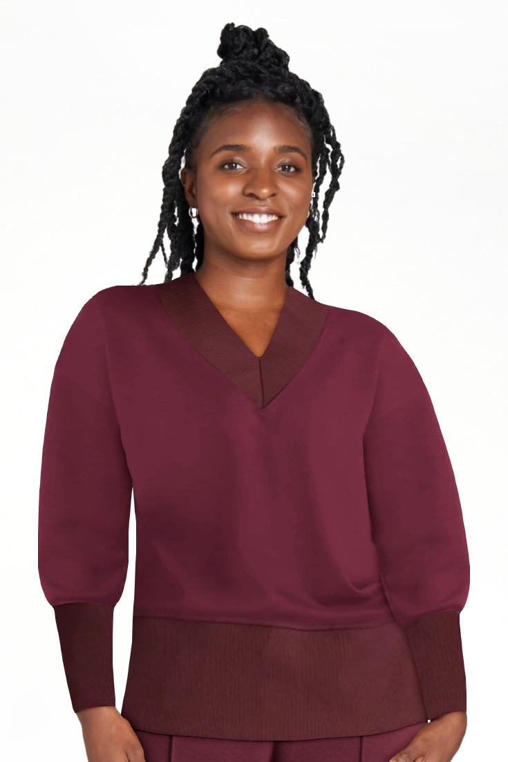 Scoop Women's and Women's Plus New Scubaknit V Neck Sweatshirt, Sizes XS-4X | Walmart (US)