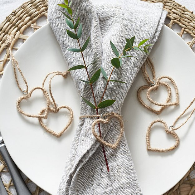 Jute Heart Decorations – Set of 6 | Home Decor | The White Company | The White Company US