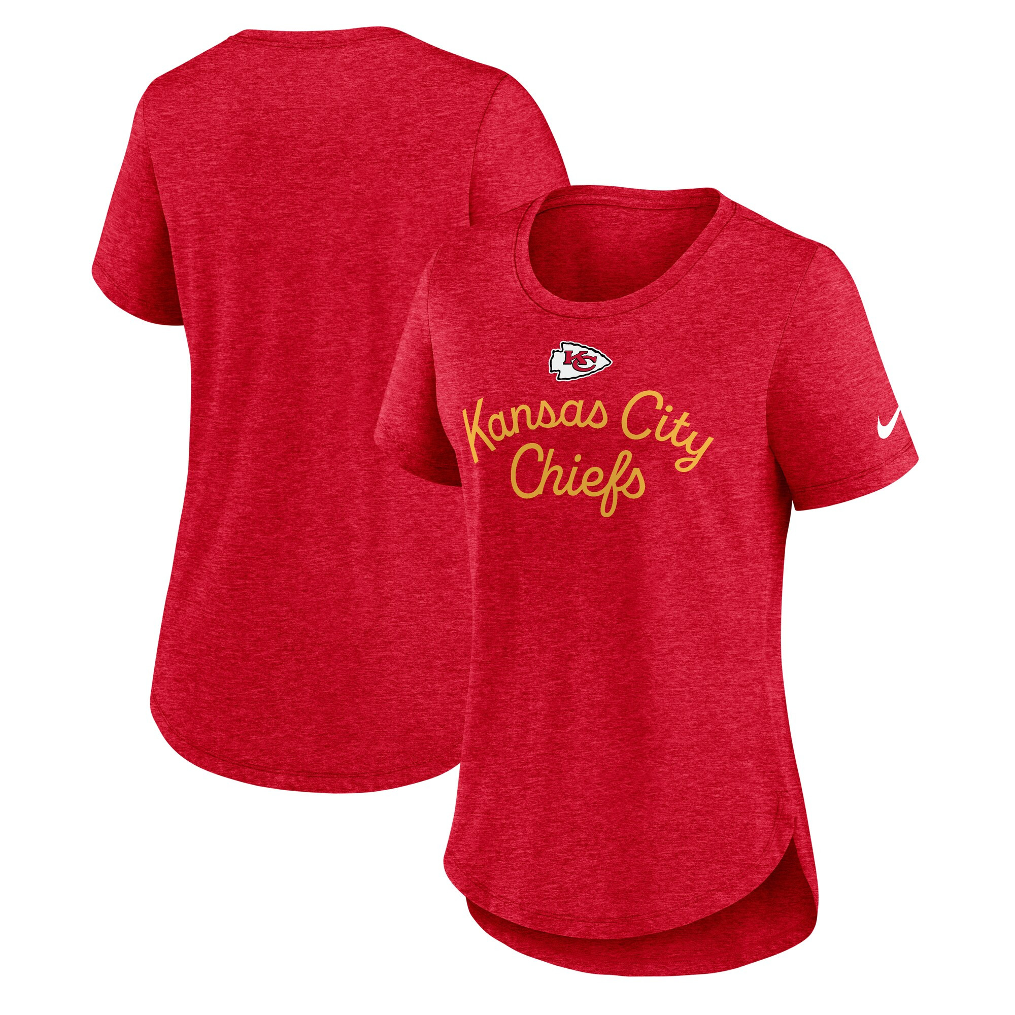 Kansas City Chiefs Nike Women's Script Tri-Blend T-Shirt - Red | Fanatics