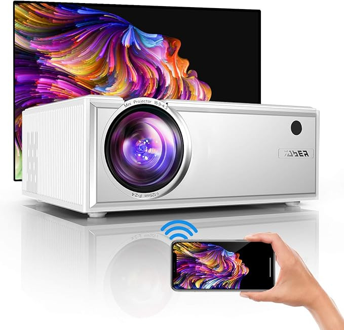 YABER Y61 WiFi Mini Projector 6000 Lux Full HD 1080P Supported, Portable Wireless Mirroring Proje... | Amazon (US)