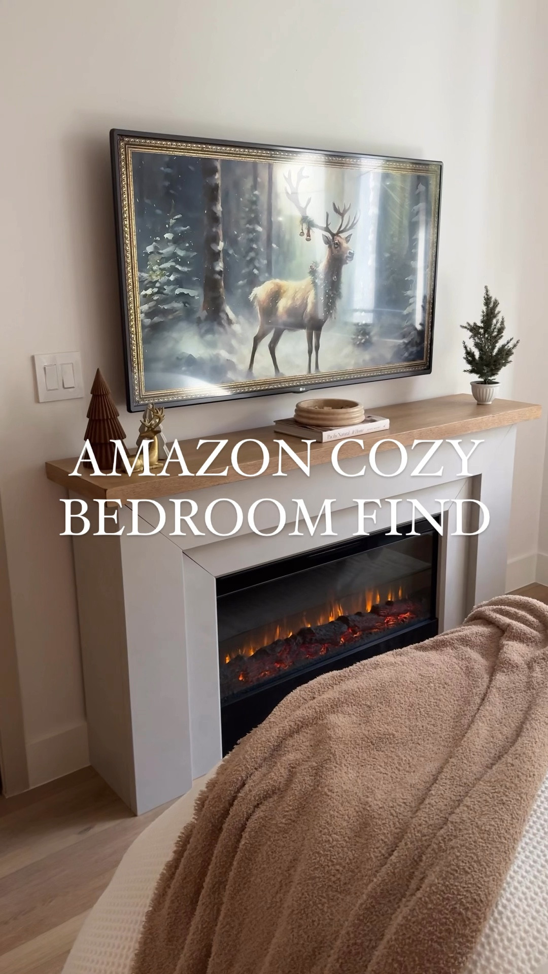I am obsessed with this electric fireplace mantle I added to my bedroom!  It gives the coziest vibes.  You can switch between different flame color settings and have it provide heat or not. So freaking cozy!! Mine should be back in stock soon and I linked similar options in the meantime! 

#LTKGiftGuide #LTKHoliday #LTKHome