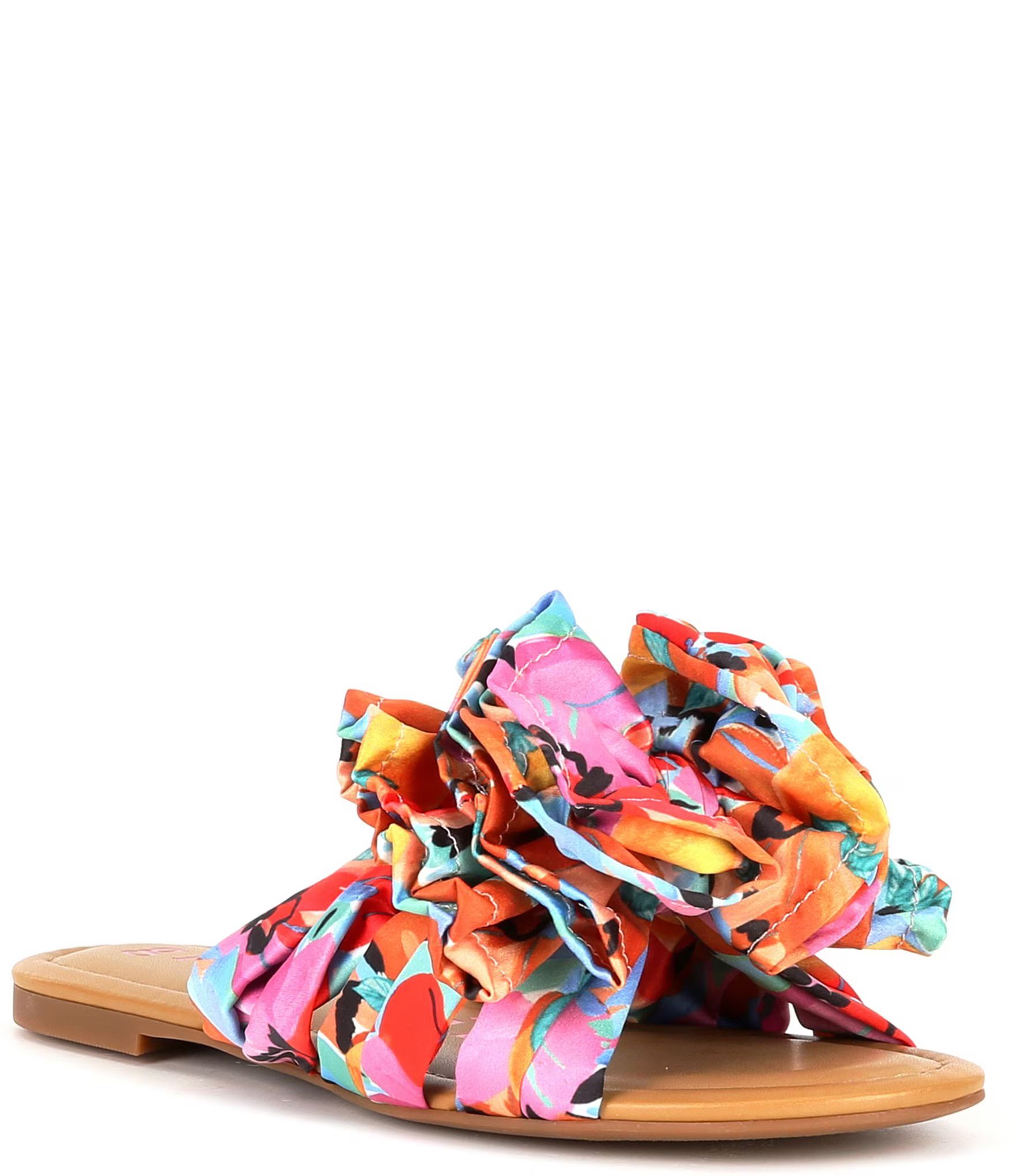 Zereena Printed Layered Bow Slide Sandals | Dillard's