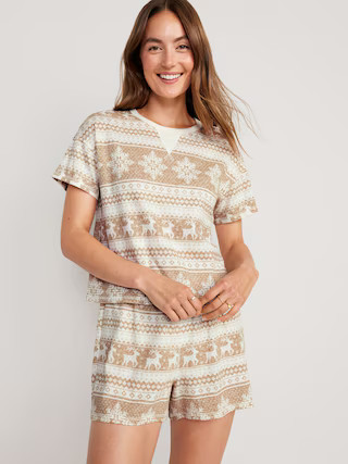 Waffle-Knit Pajama Shorts Set for Women | Old Navy (US)