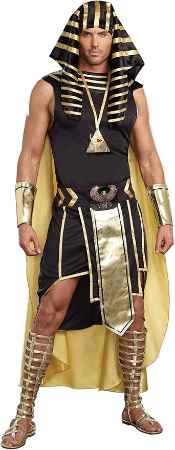 Dreamgirl Men's Adult Fashion King of Egypt King Tut Costume, Gold | Amazon (US)
