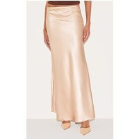 Champagne Satin Floaty Maxi Skirt | PrettyLittleThing US