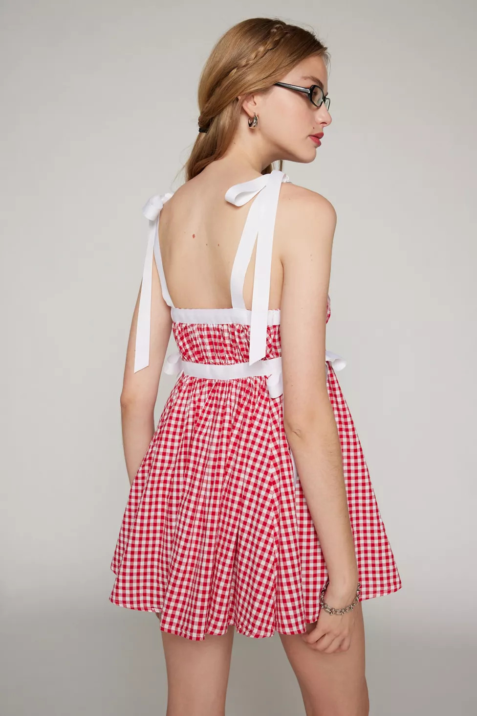Kimchi Blue Georgie Gingham Babydoll Mini Dress | Urban Outfitters (US and RoW)