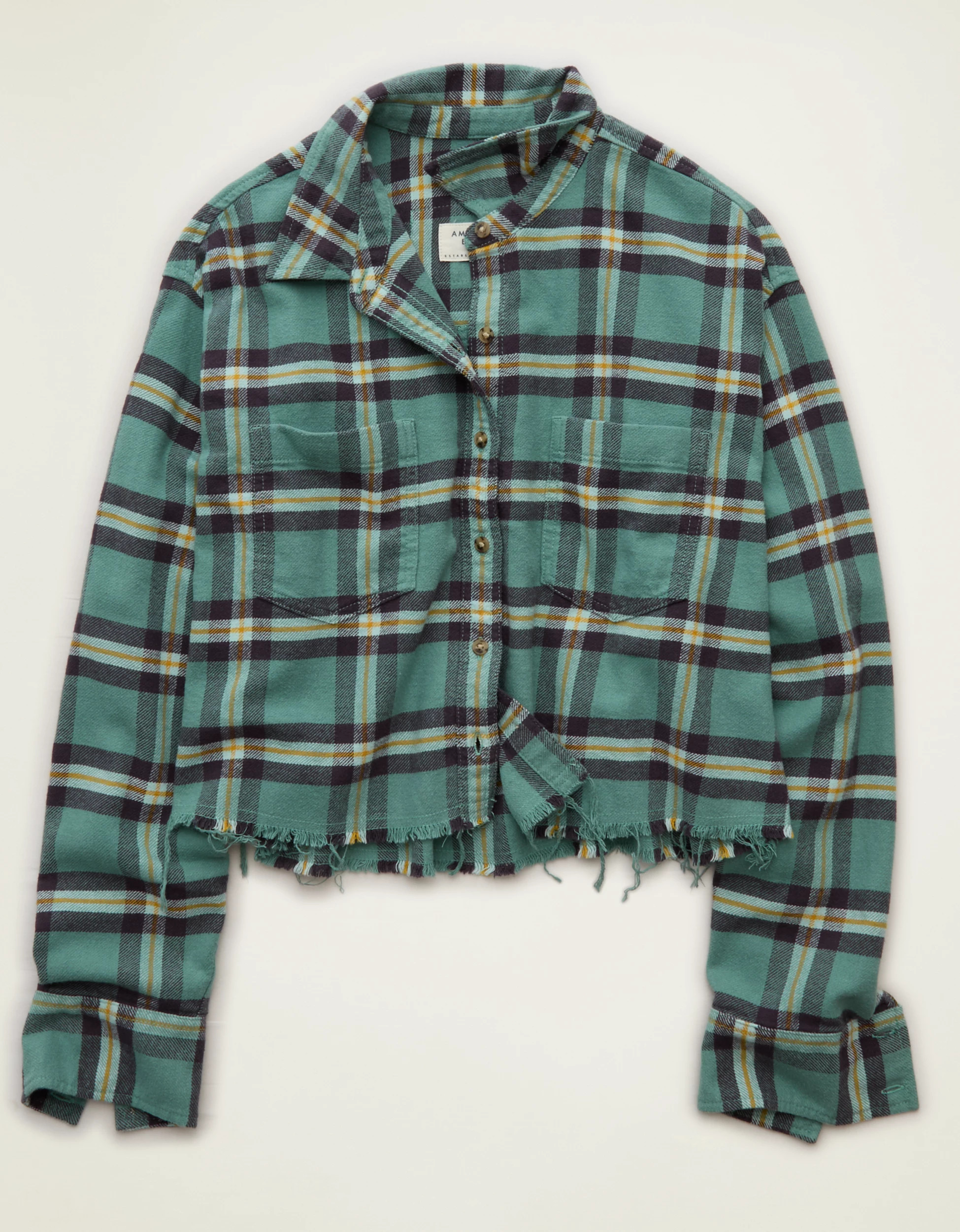 AE Cropped Button-Up Shirt | American Eagle Outfitters (US & CA)