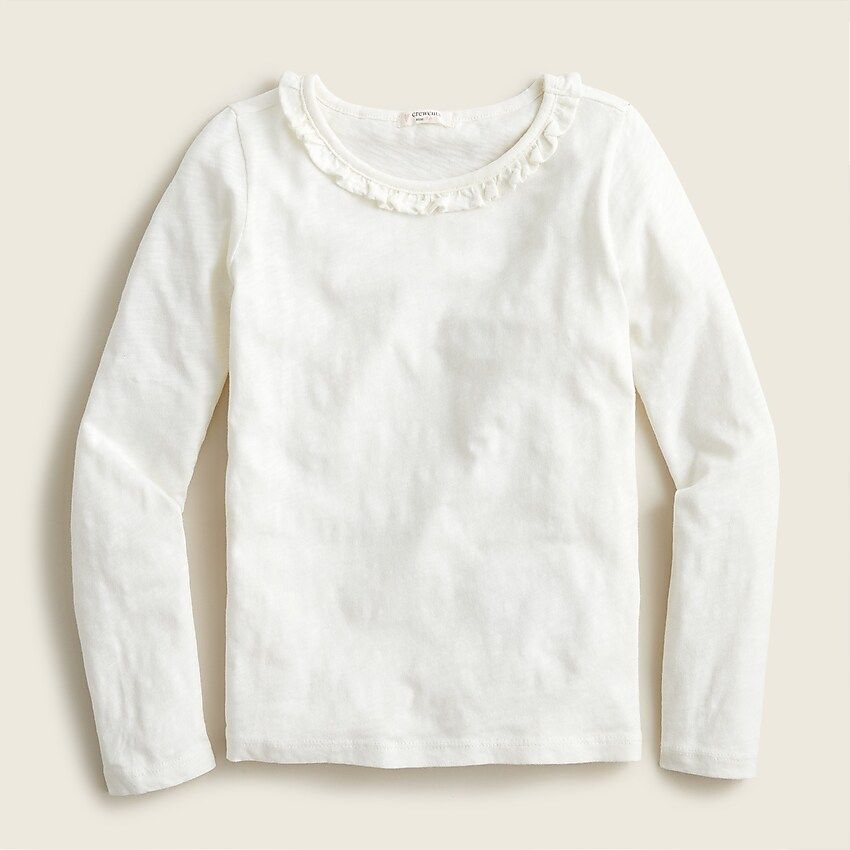 Girls' long-sleeve ruffleneck T-shirt | J.Crew US